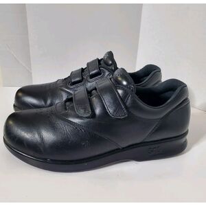 SAS Tripad Comfort Womens Black Leather Walking Shoes Double Strap Size 8.5WW